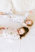 Load image into Gallery viewer, Summer Safari Blue and Pink One Piece Zip Pajamas