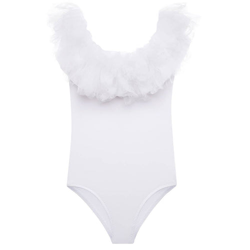 Whimsical White Tulle Bathing Suit