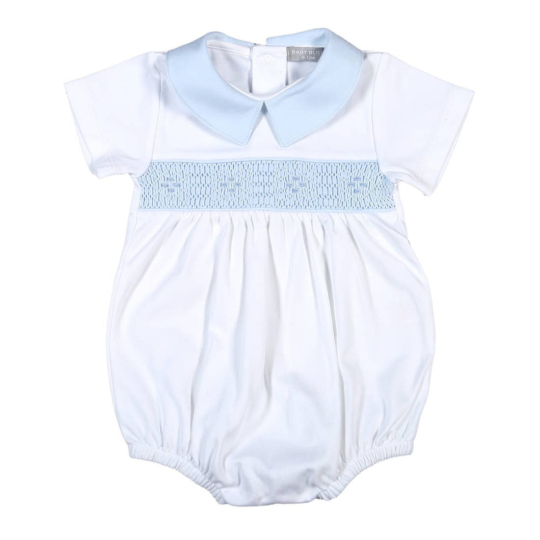 Baby Blue Smocked Bubble
