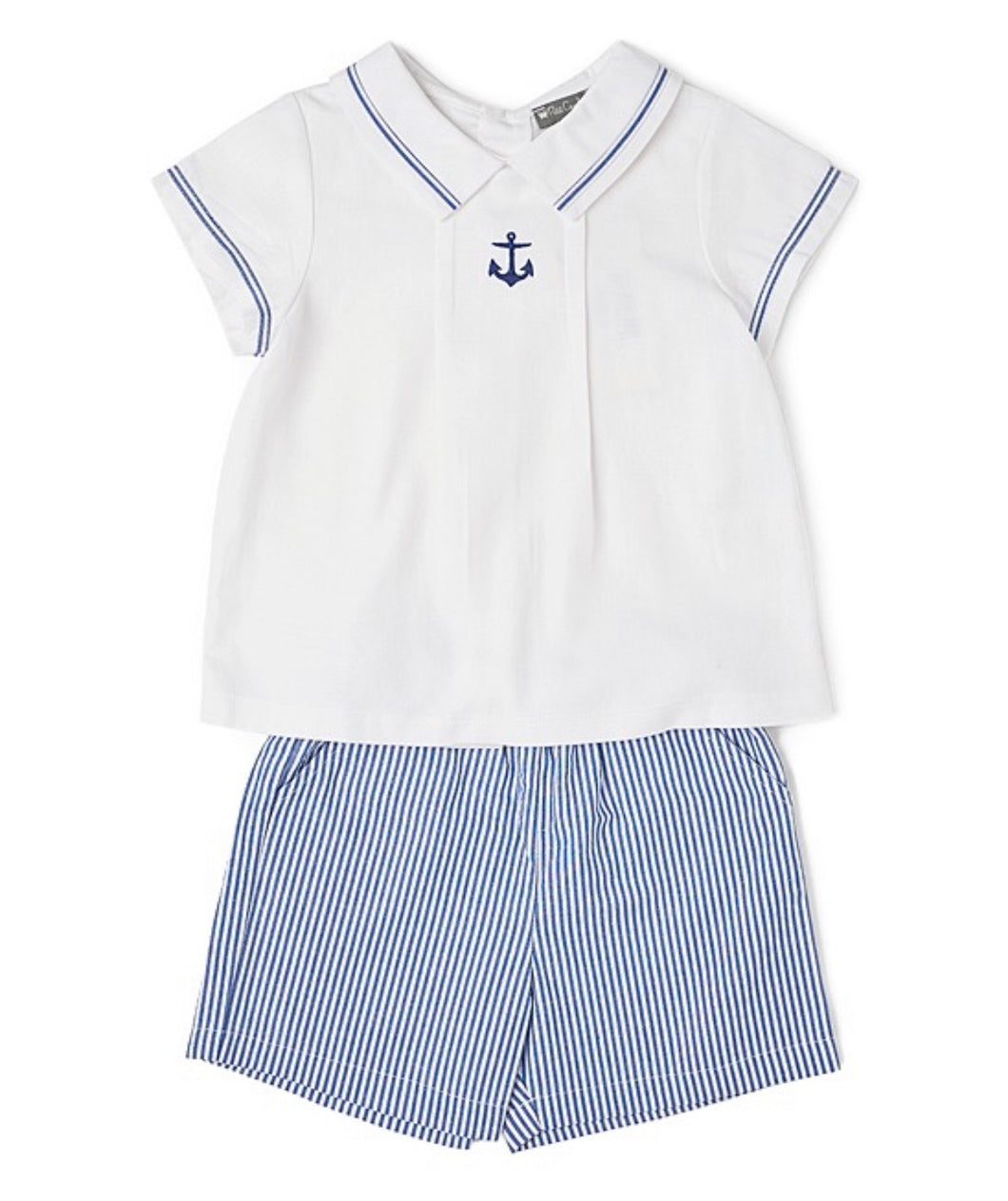 Avery's Anchors Away Embroidered Polo & Shorts