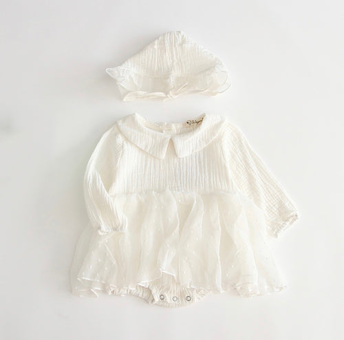 Simple and Sweet Dress and Bonnet