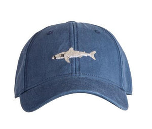 Great White Shark on Navy Blue Hat