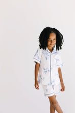 Load image into Gallery viewer, Indigo Floral Little Girl Pajama Short Set