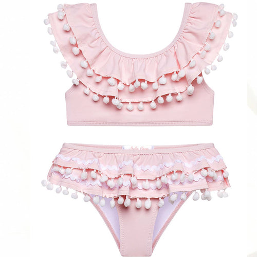 Shake Ya' Pom Pom Pink Ruffle Bikini