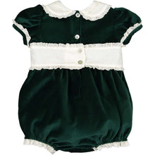 Load image into Gallery viewer, Royal Green Velvet Romper