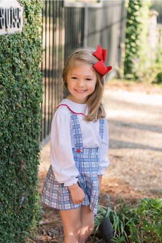 Perfectly Plaid Addy Apron Dress and Scarlett Scalloped Blouse