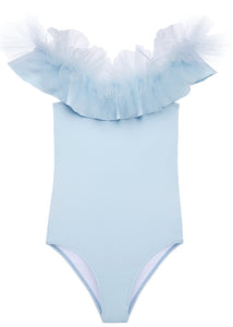 Up Up and Away Powder Blue Tulle Bathing Suit