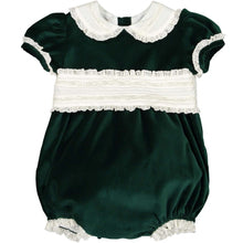 Load image into Gallery viewer, Royal Green Velvet Romper