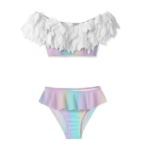 Rainbows and Clouds Chiffon Petal Bikini